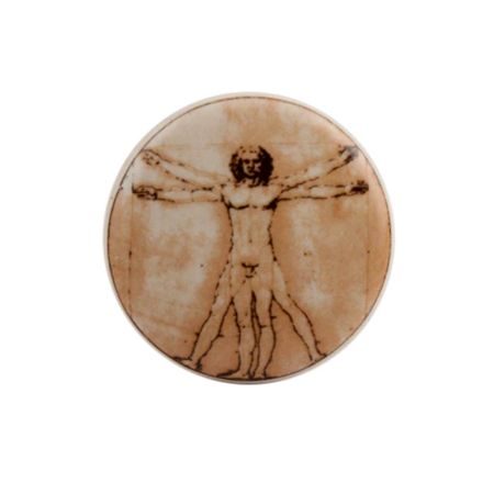 The Vitruvian Man Brown Flat Dresser Knob